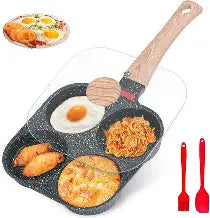 Sartén Antiadherente para Huevos 4 Puestos – Desayunos Rápidos y Perfectos