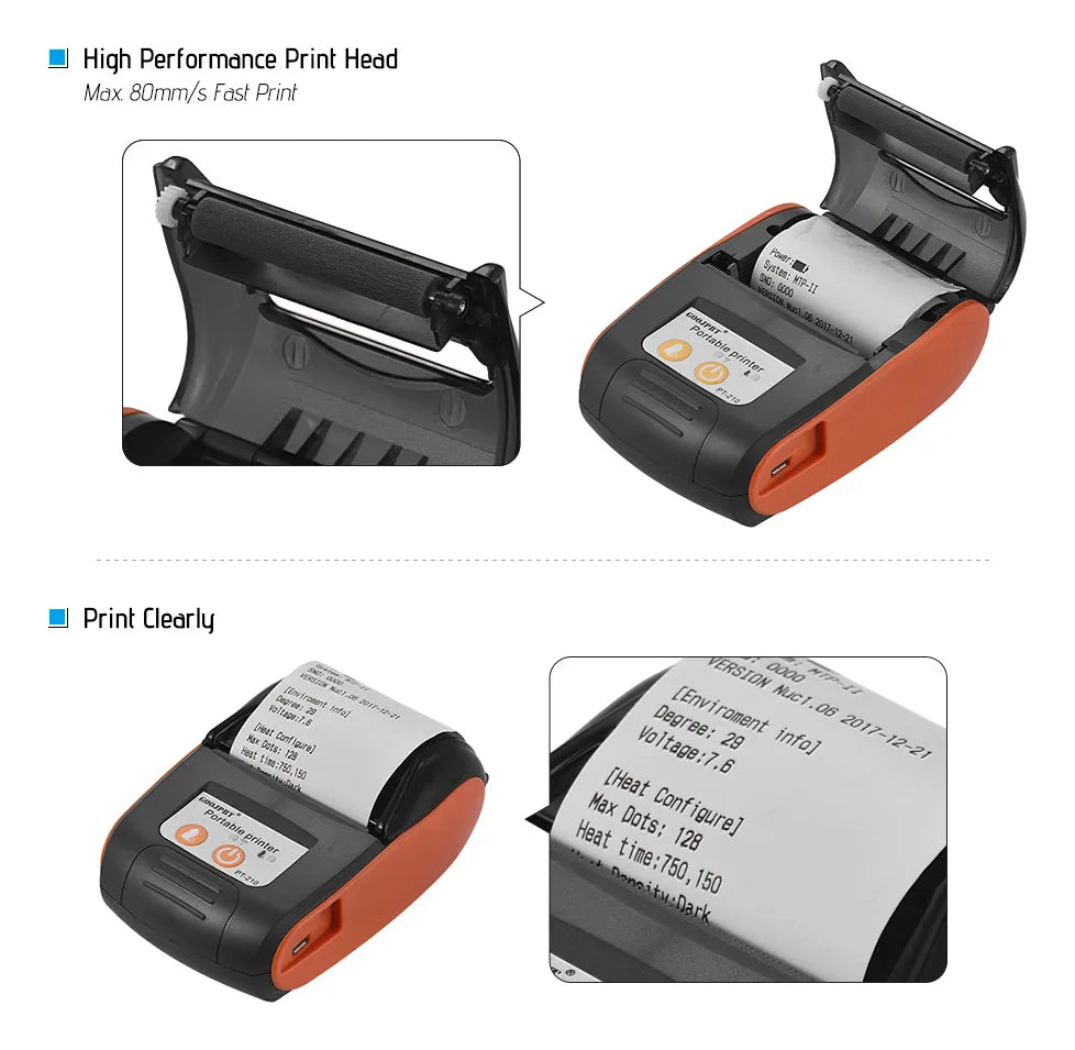 PrintGo Pro™  Impresora Térmica Portátil Bluetooth para Negocios y Delivery