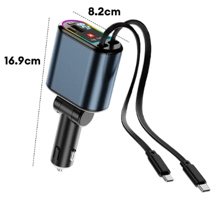 ⚡ Cargador 4 en 1 para Carro con Carga Rápida y Máxima Potencia