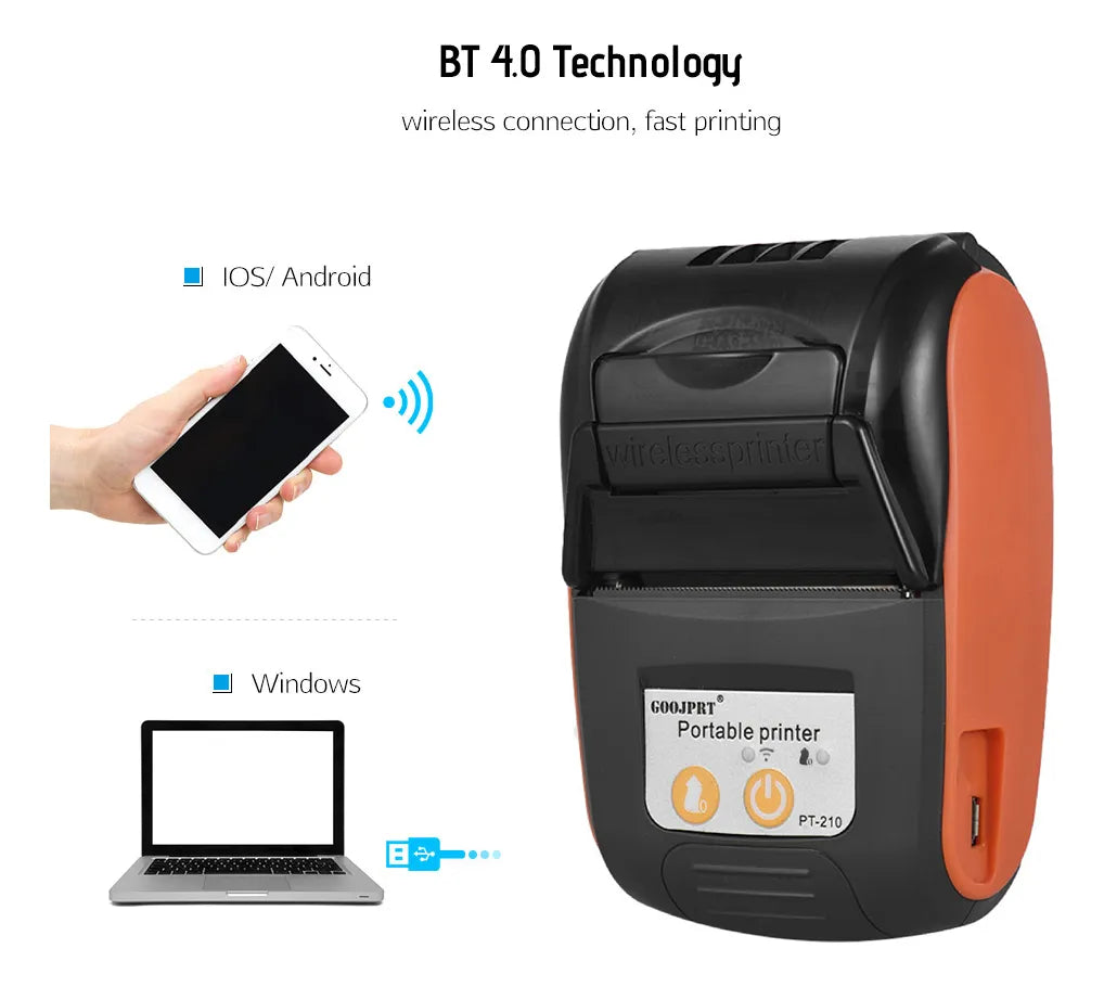 PrintGo Pro™  Impresora Térmica Portátil Bluetooth para Negocios y Delivery